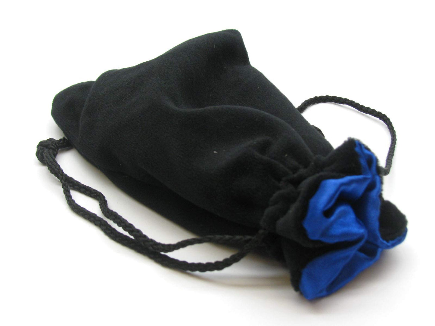 5'X8' Black Velvet Dice Bag With Blue Satin Lining