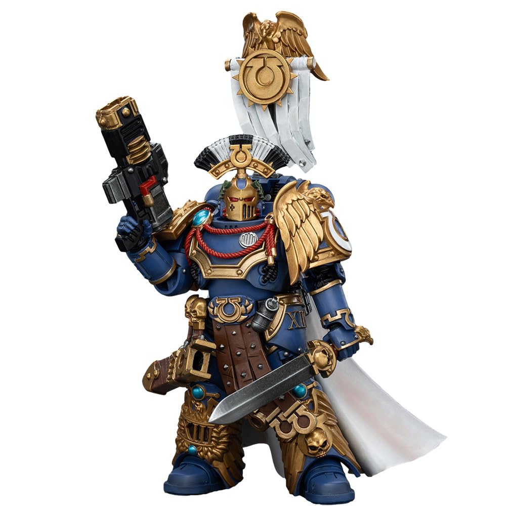 JOYTOY Warhammer The Horus Heresy 1/18 Action Figure Ultramarines Legion Praetor with Power decorative replica blade and Volkite Serpenta Collection Model Birthday Gift JT00126