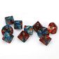 Chessex Manufacturing Chx26262 Red & Teal Gemini No7 Gold Numbers D10 Dice - Set Of 10