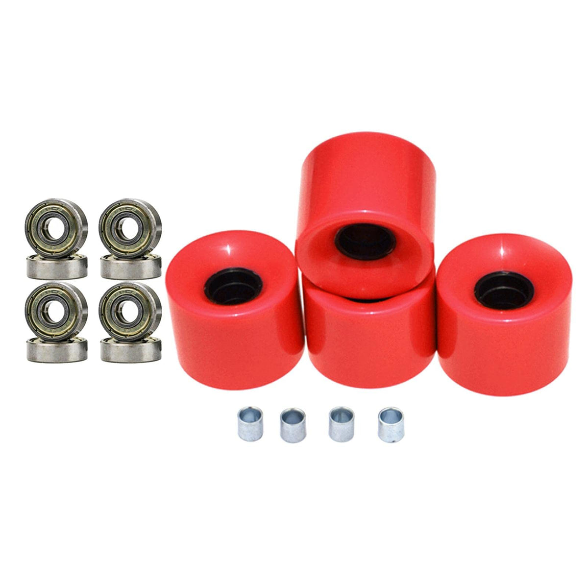 Calandis Skateboard Wheels with Bearings 60mm Wheels Set of 4 Red Gold Cover
