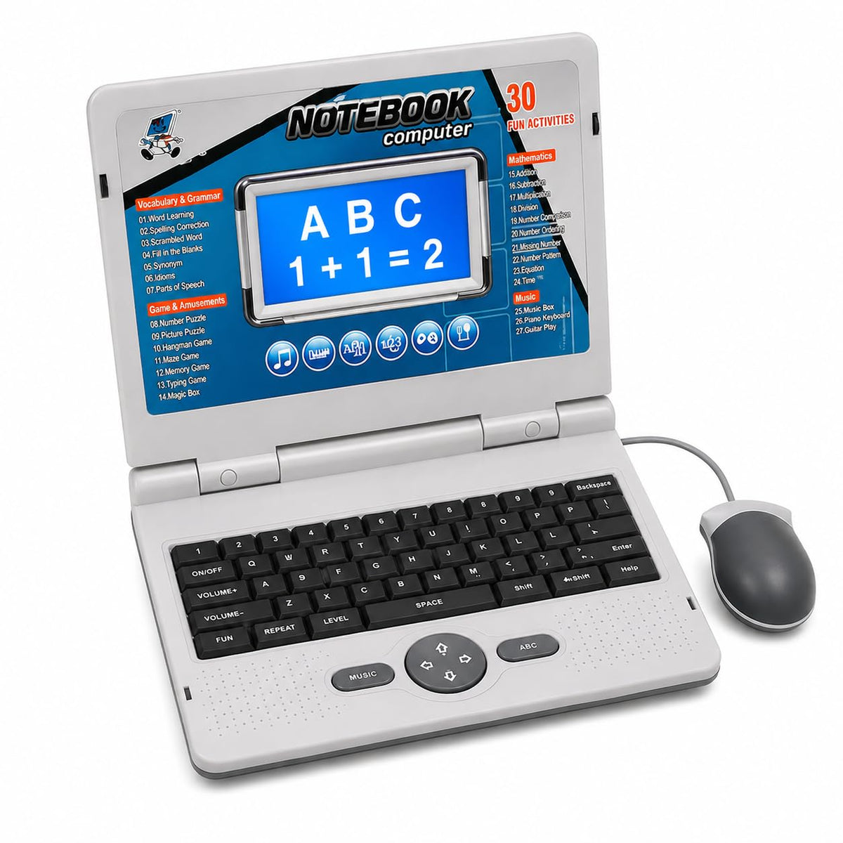 KIDZ KOLLECTION Kids Learning Laptop | 30 Activities | English, Math, Music & Games | Educational Toy for Kids Ages 37 Years | 