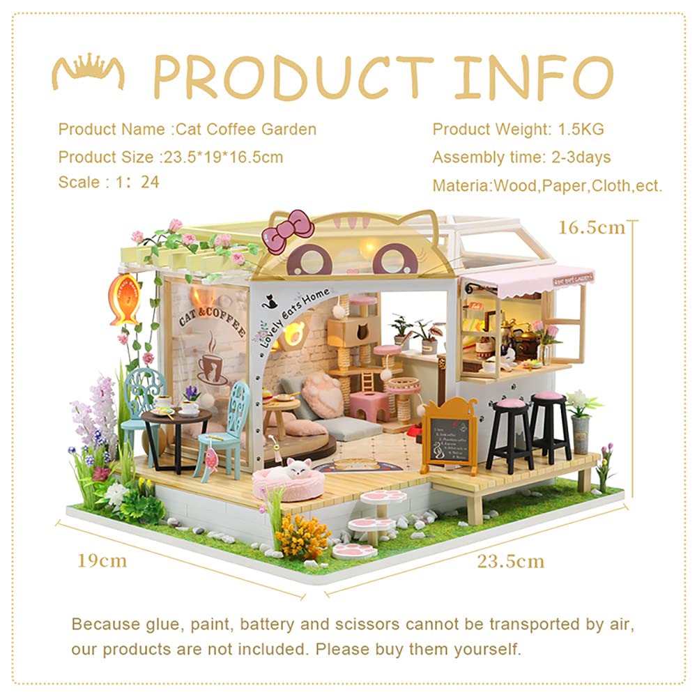 Cutebee Dollhouse Miniature With Furniture, Diy Wooden Dollhouse Kit Plus Dust Proof, Creative Room Idea