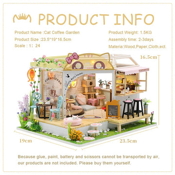 Cutebee Dollhouse Miniature With Furniture, Diy Wooden Dollhouse Kit Plus Dust Proof, Creative Room Idea