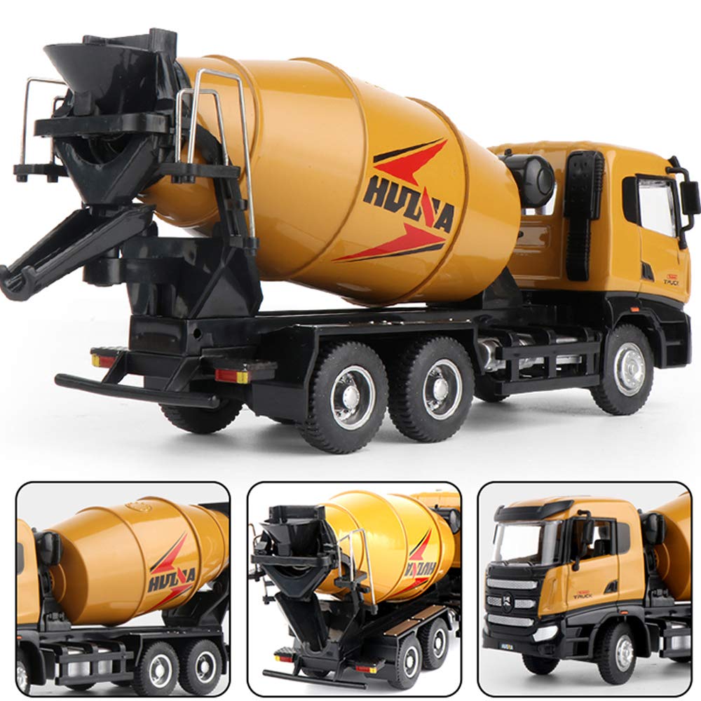 Gemini&Genius Construction Vehicle Cement Truck Toy For Kids, Heavy Duty Cement Mixer Truck For Pretend Play, 1/50 Scale Diecast