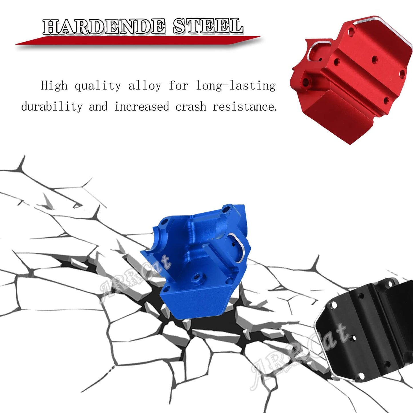ARRCat Aluminum Gearbox Case Bulkhead Cover for 1/7 1/8 ARRMA 6S BLX Typhon Kraton Notorious Outcast Mojave Infraction Felony Ta