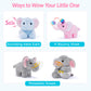 Ouozzz Elephant Stuffed Animal With 4 Baby Elephants - Interactive Plush Toy Set With Crinkly Ears, Rotating Trunk - Travel-Frie