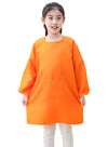 Lauthen.S Kids Art Smocks,Artist Painting Aprons Long Sleeve With Pocket For Toddler 4-8 Years(Orange)