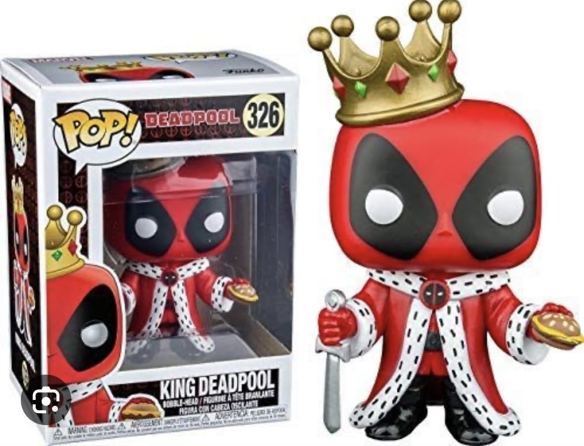 Funko Pop Marvel: King Deadpool Collectible Figure  Multicolor