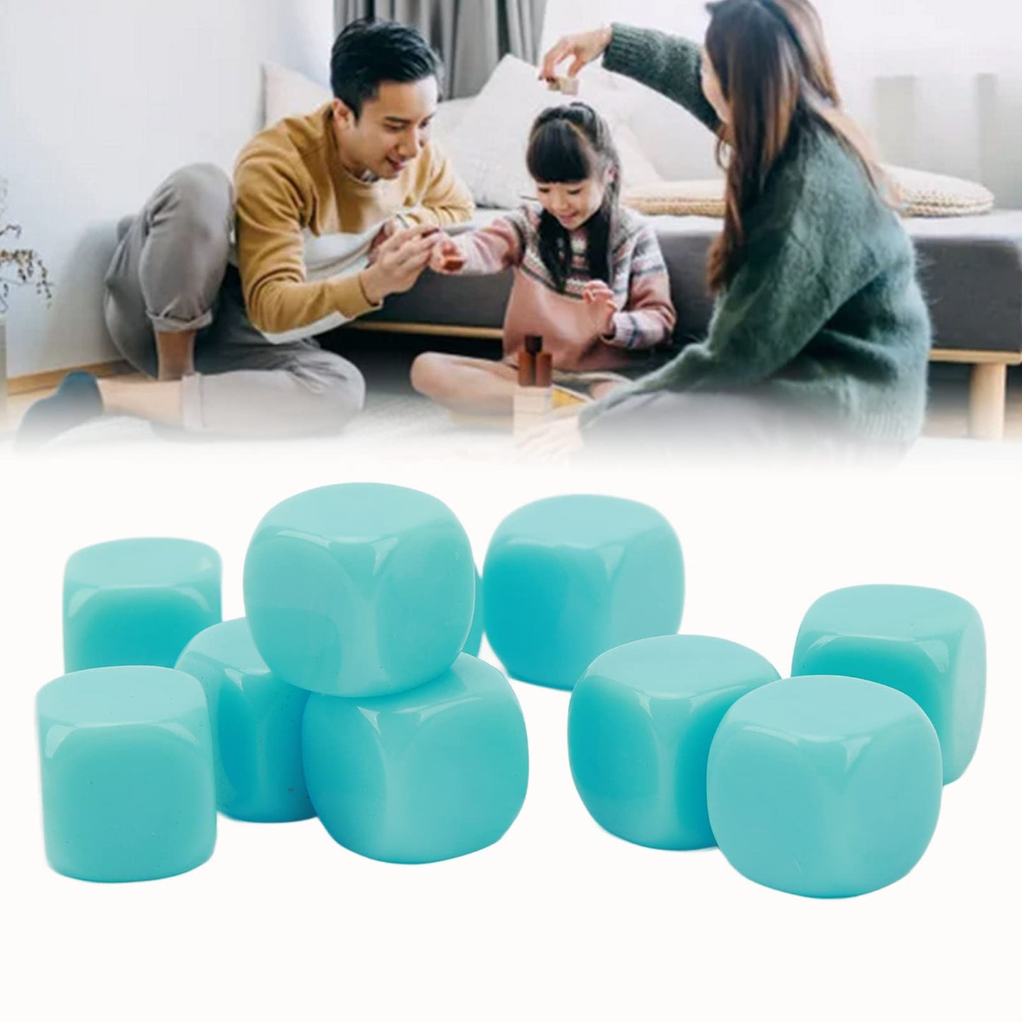 30PCS Fun Blank Dice Set, 16MM Plastic 6 Sided Round Corners Dice Cubes, Polyhedral Dice Set, DIY Puzzle Round Corner for Classr