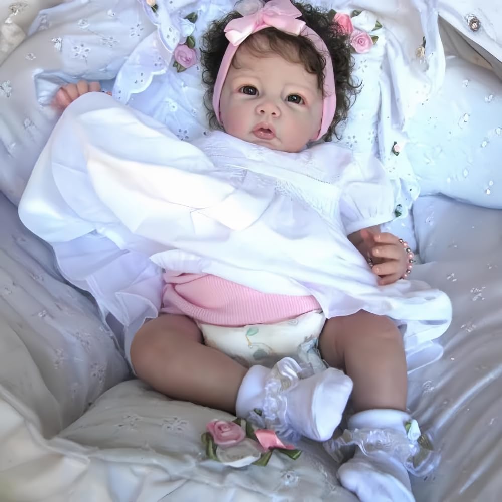 Bnnpuu Lifelike Reborn Baby Dolls Girl 20 Inch Handmade Realistic-Newborn Baby Soft Body Real Life Baby Dolls Eyes Open Gift Set