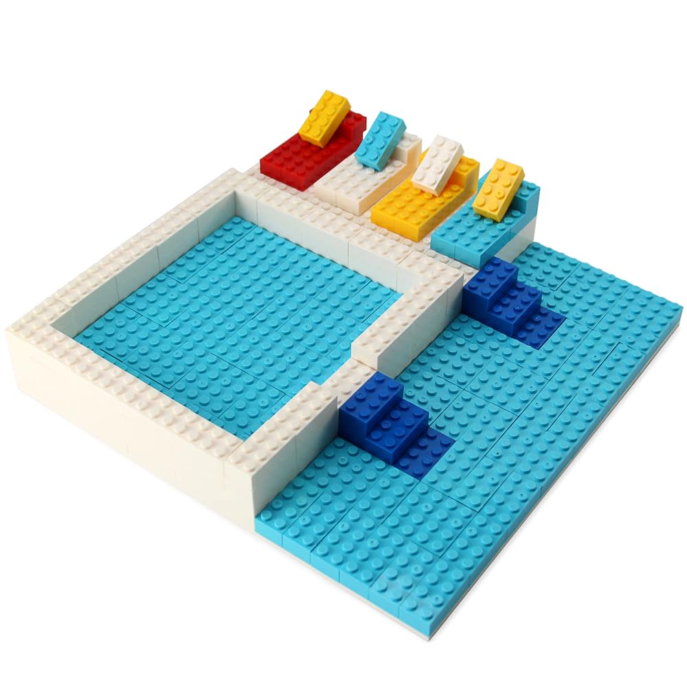 Feleph 100Pcs 2X4 Bricks Medium Azure Pieces Parts Classic Building Kit Creative Play Set Basic Blocks Toy Accessories Compatible With 3001 Major Brands