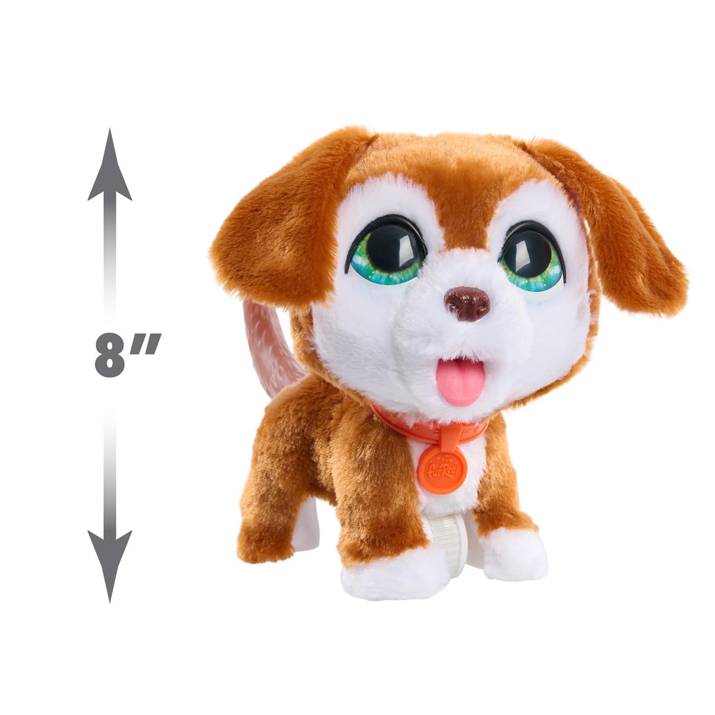 Just Play Furreal Poop-A-Lots Big Wags Interactive 8-Inch Walking Plush Stuffed Animal, Pooping Puppy With Leash, 14-Pieces, Kids Toys For Ages 4 Up