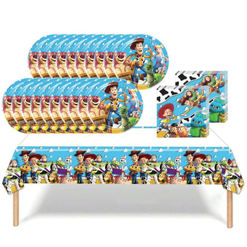 DXRZYS 41 pcs Themed Party Supplies, 20 Plates, 20 Napkins and 1 Tablecloth, Birthday Party Decorations for Boys and Girls