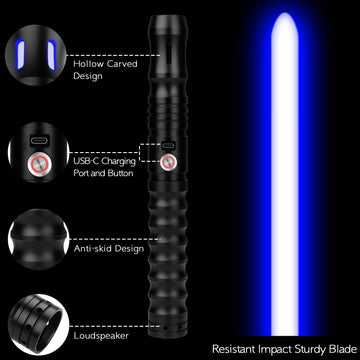 Smooth Swing Dueling Lightsabers with APP - Infinite RGB 16 Colors Changeable Light Sabers, Motion Control Metal Hilt Light Sabe