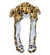 JOYHY Kids Adults Plush Hat Ear Moving Ear Flap Hat With Paw Brown Leopard