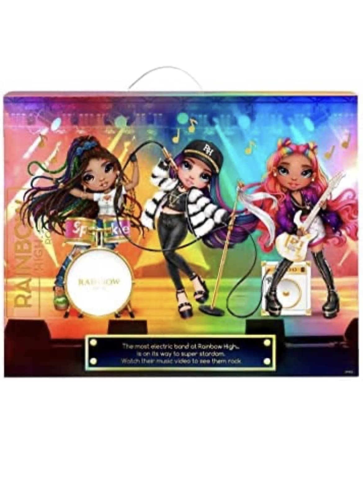 Rainbow High Rockstar Fashion Doll 2 Complete Outfits & Rockband Essentials, Carmen Major Only