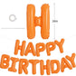 TONIFUL 16 Inch Orange Mylar Foil Birthday Balloons Banner Happy Birthday Balloon Letters for Adults & Girls Boys Kids Birthday