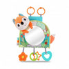 Sensory Crib Mirror With Hanging Toys Soft Mirror Toy Soft Fabric Hanging Toy Textured For Babies, Infants, Newborns, Orange Fox