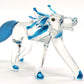 Sansukjai Fox Miniature Figurines Animals Hand Blown Glass Art Collectible Gift Home Decorate (Clear Blue)