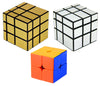 Jo Baby Cube Combo Set of 2X2, Silver Mirror, Gold Mirror High Speed Stickerless Magic Cube Puzzle (CUBE-2GS)