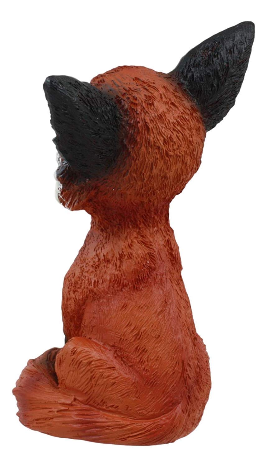 Mulandd YTC Brown and Black Smiling Fox TeeHee Themed Decorative Figurine Statue