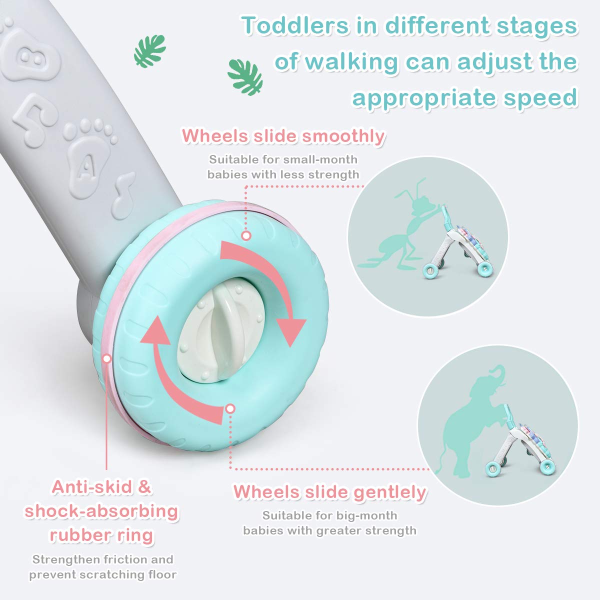 BABY JOY Sit-to-Stand Learning Walker, Kids Activity Center, Entertainment Table w/Lights & Sounds, Music, Detachable Panel, Edu