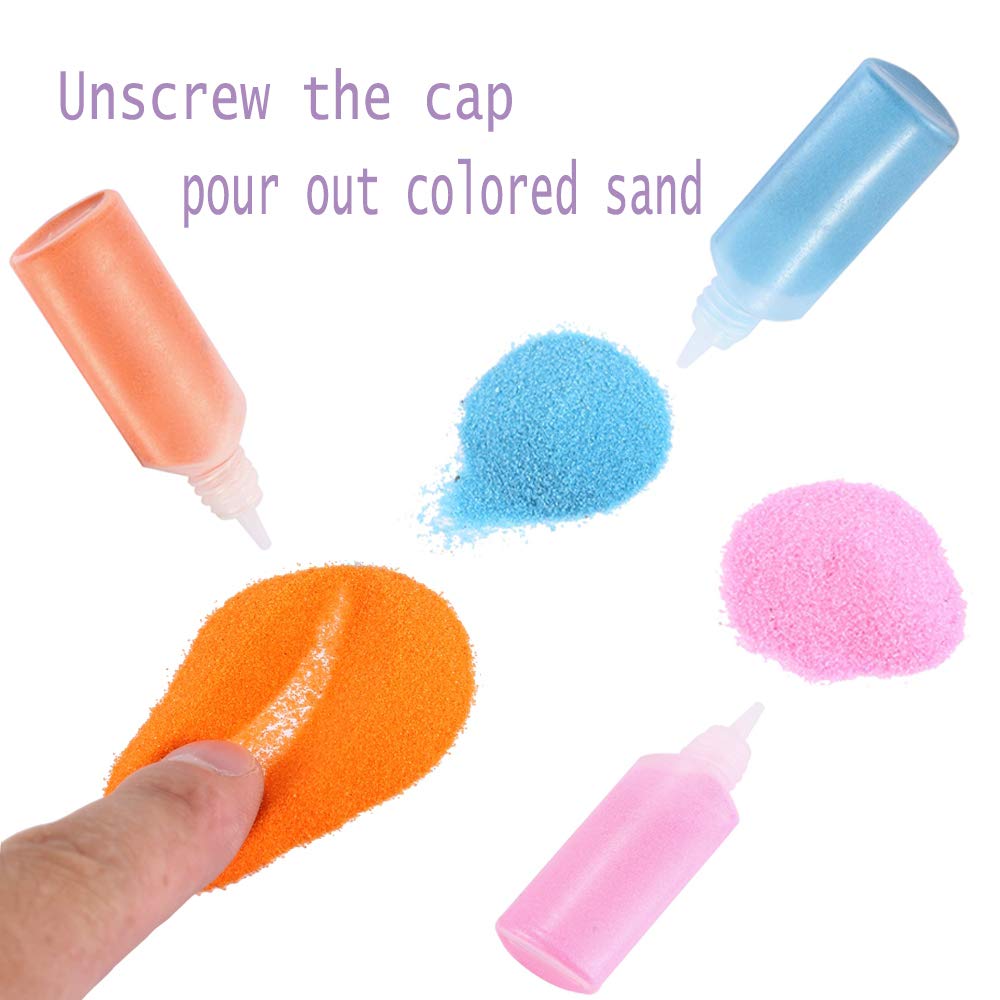 12 PCS Art Sand,1.25oz Bottles DIY Arts and Crafts Kit,Scenic Sand for Kids Arts & Crafts,Terrarium Sand Play DIY Drawing Sandb