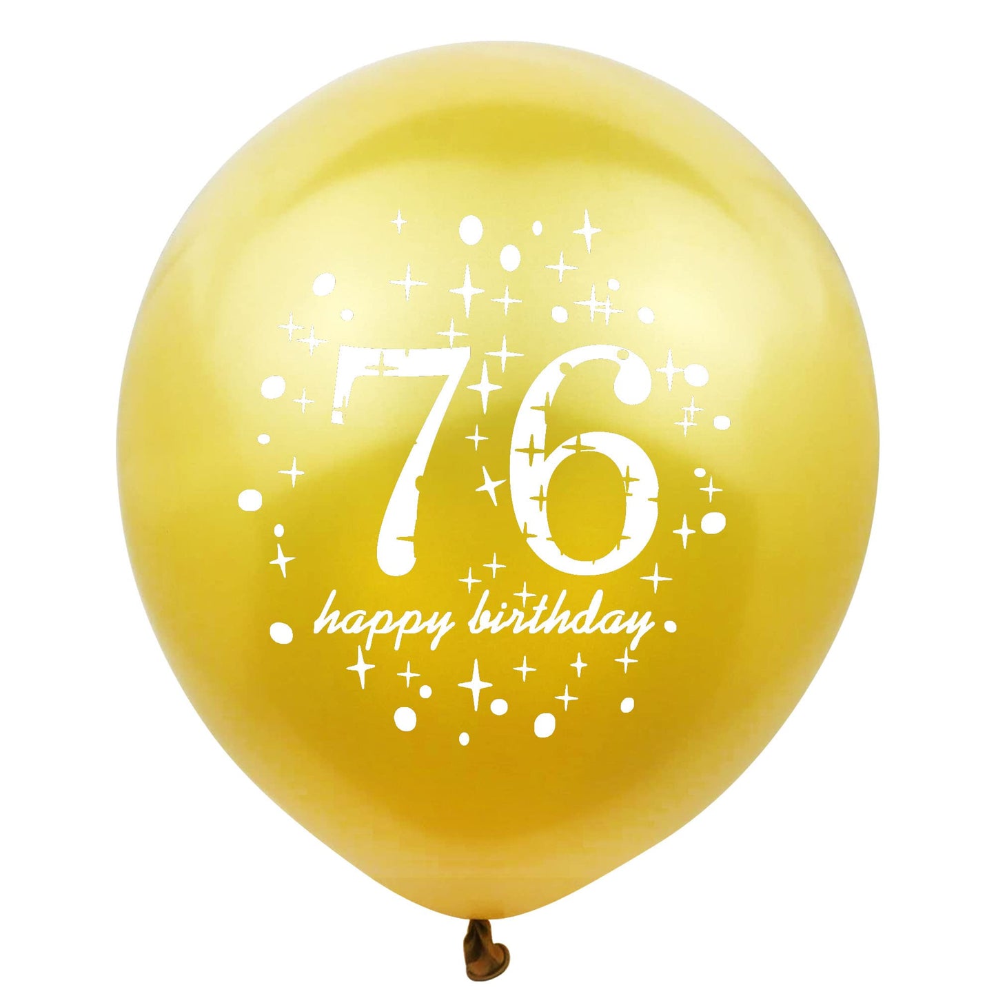 SHUNTAI 76th Birthday Balloons, Black and Gold Latex Confetti, 12 inch, 15 Pack, Model SHUNTAI-001, 76 Year Old Theme Party Supplies