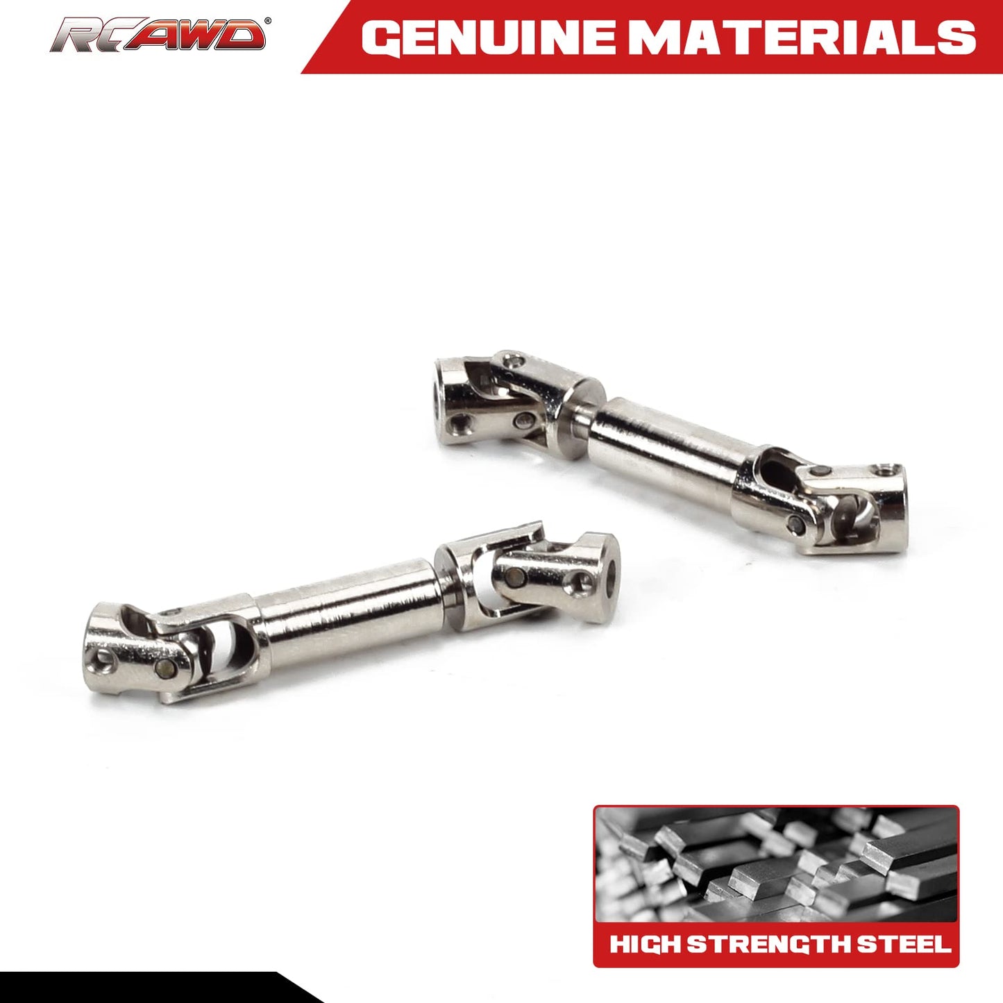 RCAWD Center Drive Shaft U-Joint Spline for FMS EAZYRC ROC Hobby FCX24 1/24 Crawlers Upgrades, Length Adjustable Axle Parts for