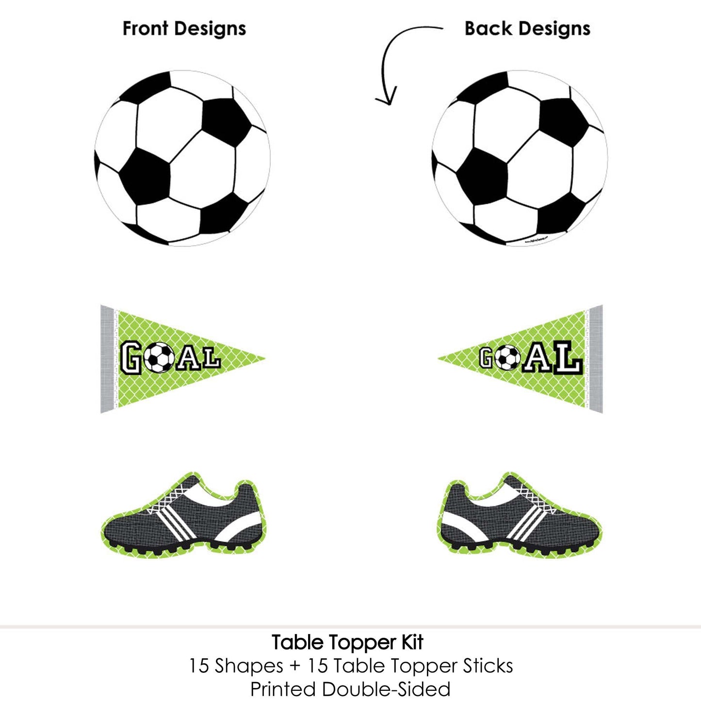 Big Dot Of Happiness Goal - Soccer Party Decorations - Soccer Baby Shower Or Birthday Party Centerpieces - Sports Party Centerpieces - Sport Decorations- Soccer Party Table Toppers - Set 15