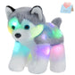 BSTAOFY 12" LED Light-Up Husky Puppy Stuffed Animal - Soft Plush Glow in the Dark Toy for Kids