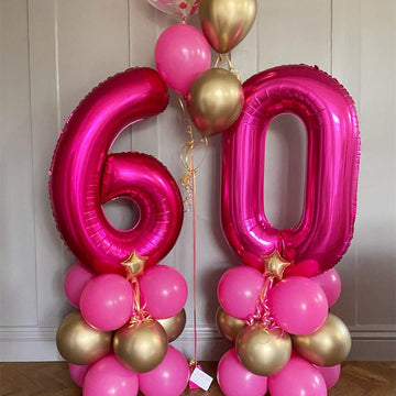 Hot Pink 26 Balloon Numbers,40 Inch 26 Or 62 Birthday Balloon Foil Mylar Number 26 Balloon Large Dark Pink Number Balloons For Birthday Party Anniversary Festival Decorations