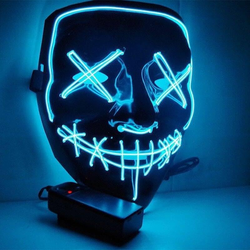 Boolavard Halloween Mask LED Light up Mask for Festival Cosplay Halloween Costume Masquerade Parties, Carnival, Gifts (Green)