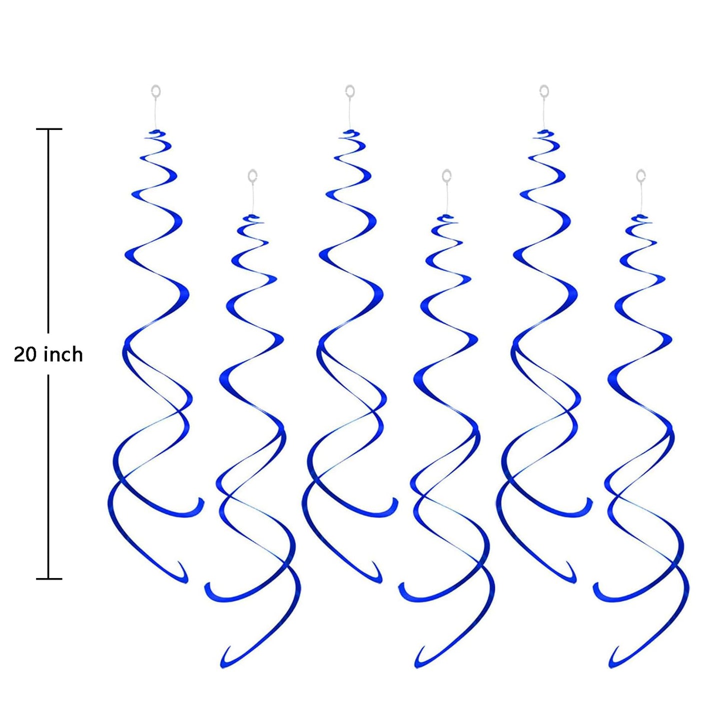 ZOOYOO Party Swirl Decorations, Blue and Orange Foil Ceiling Hanging Swirl Decoration, Whirls Decorations for Birthday Wedding A