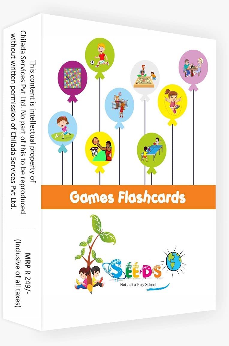 Playwayshop | Games Flash Cards For Kids | Action Learning Cards | 30 Laminated & Reusable Cards | Childhood Education | 16 Yea
