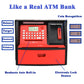 ApgBnk ATM Savings Bank with Debit Card, Electronic Piggy Bank for Real Money, Coin Recognition, Targets Setting, Password Login