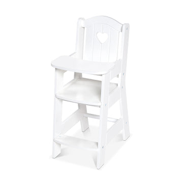 Melissa & Doug Mine To Love Wooden Play High Chair For Dolls, -Stuffed Animals - White (18H X 8W X 11D Assembled)