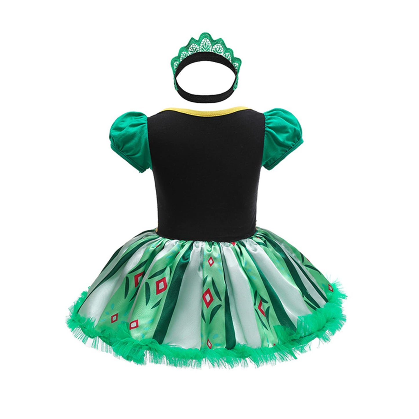 Princess Dresses Baby Girls Costume For Infant Romper Onesie Babysuit Birthday Christmas Halloween With Headband 9-12Months(D36-