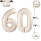 60 Balloon Number, Cream White Number 60Th Birthday Balloons 40 Inch, 60 Years Old Cream White Birthday Decorations For Men Wome