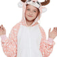 Casabaco Kid Reindeer Onesie Pajamas Deer Christmas Halloween Costume Boy Girl Animal Onepiece (Pink, 140)