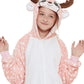 Casabaco Kid Reindeer Onesie Pajamas Deer Christmas Halloween Costume Boy Girl Animal Onepiece (Pink, 120)