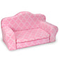 Sophia'S 2-In-1 Plush Lightweight Moroccan Print Pull-Out Sofa Couch Converts To A Bed, Fits Two 18 Inch Dolls, Light Pink