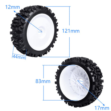 Hobbyfire PreGlued 1/8 Buggy Tires 17mm Wheels Foam Inserts w/ 17mm Wheel Wrench for Arrma Typhon 3S 6S Losi HPI Redcat Racing M