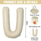 Letter Balloons Beige,40 Inch Letter U Balloons,A-Z Alphabet Name Foil Balloons,Big Single Cream Aluminum U Word Balloons Helium