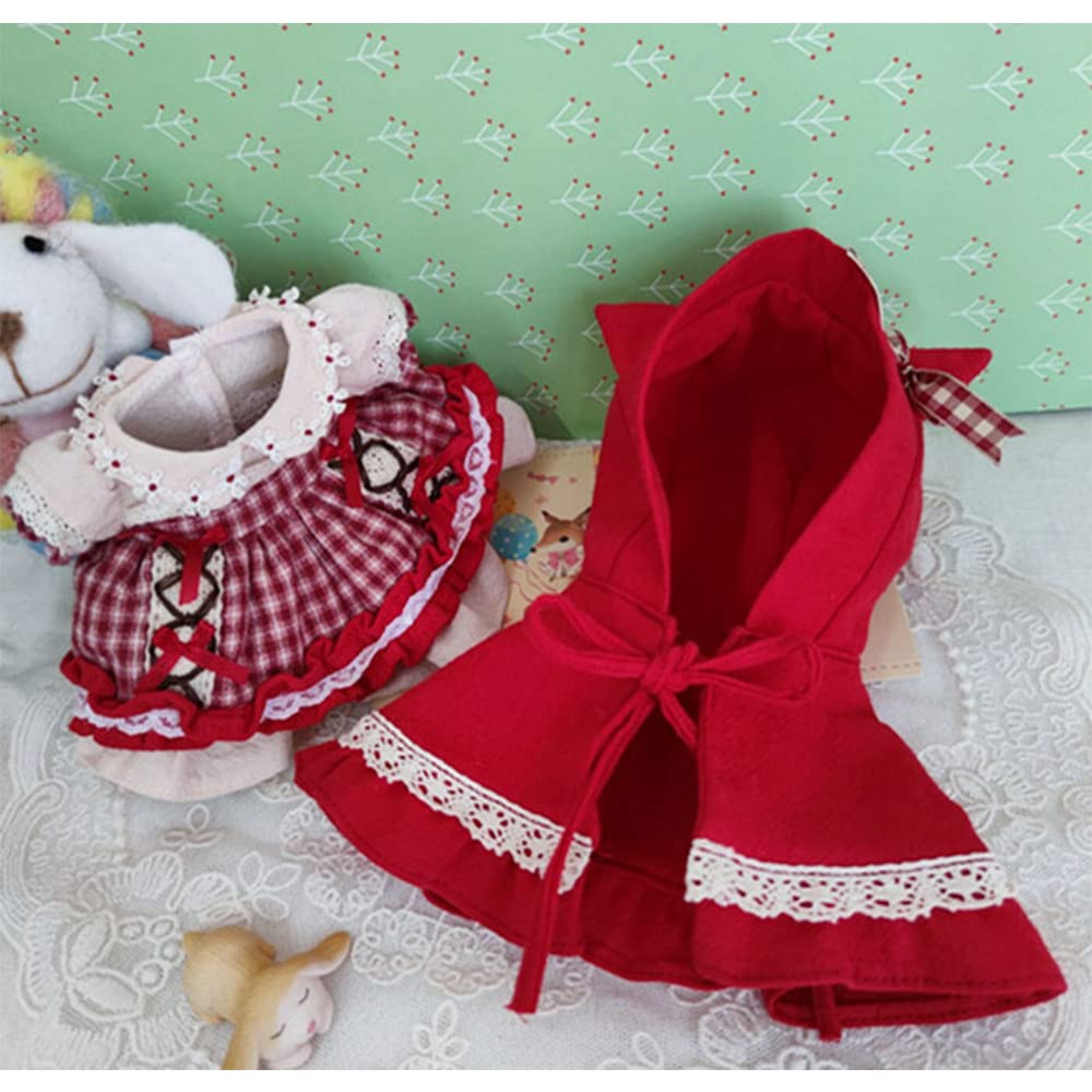 Niannyyhouse Little Red Hood Dress Cloak 6In/15Cm Plush Doll Clothes Accessories