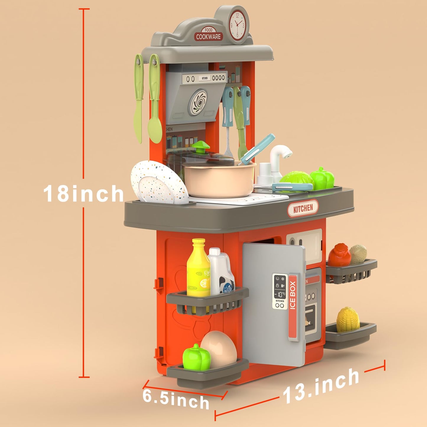 Xuanyilan Pretend Play Kitchen Set,Kids Kitchen Playset With Realistic Lights & Sounds,Kitchen Playset For Toddlers Age 2-5, For