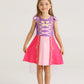 Wonderbabe Rapunzel Dress For Girls Purple Princess Costumes Dress Up Birthday Halloween Christmas Party Cosplay With Cape Size 5-6T