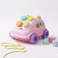 Baby Shape Sorter Pull Along Car Toy, Multicolour (Pink)