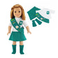 Emily Rose Girl Scout Uniform Outfit for 18 Inch Dolls - Green, Gift-Boxed, Officially Licensed