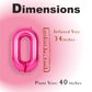 Suwen 40 Inch Hot Pink Large 0 Balloon Numbers Big Foil Helium Number Balloons 0-9 Jumbo Happy 0Th Mylar Birthday Party Decorati